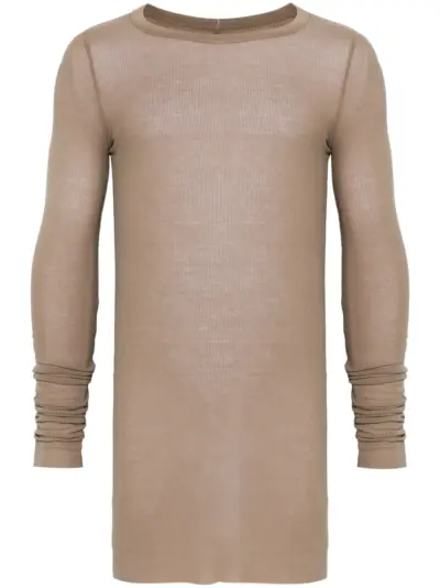 Rick Owens ribbed T-shirt - Neutrals