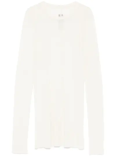 Rick Owens ribbed jersey T-shirt - Neutrals