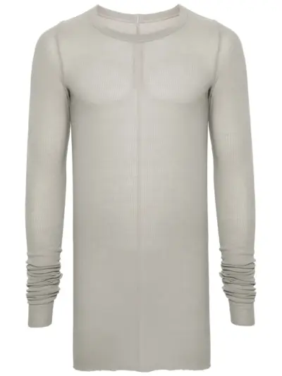 Rick Owens ribbed long-sleeves T-shirt - Grey