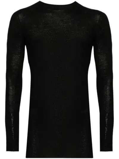Rick Owens ribbed virgin wool jumper - Black
