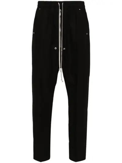 Rick Owens tapered drop-crotch trousers - Black