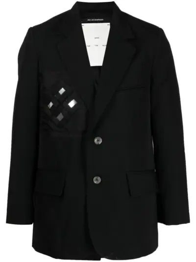 Song For The Mute appliqué detail single-breasted blazer - Black
