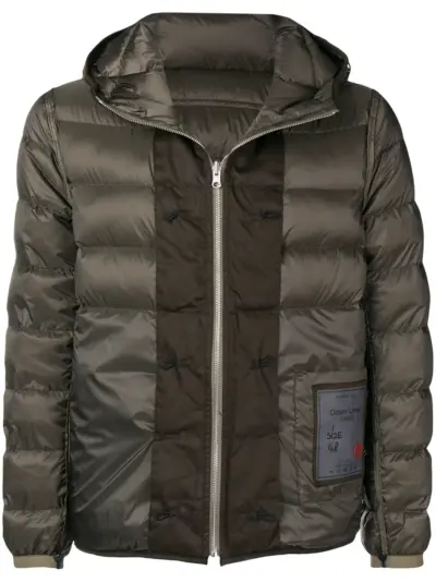 Ten C hooded padded jacket - Green