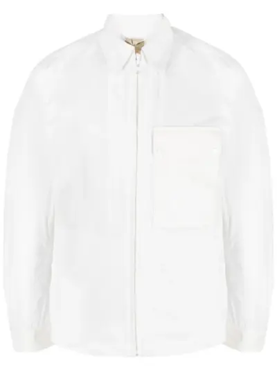 Ten C pocket zip-up shirt jacket - White