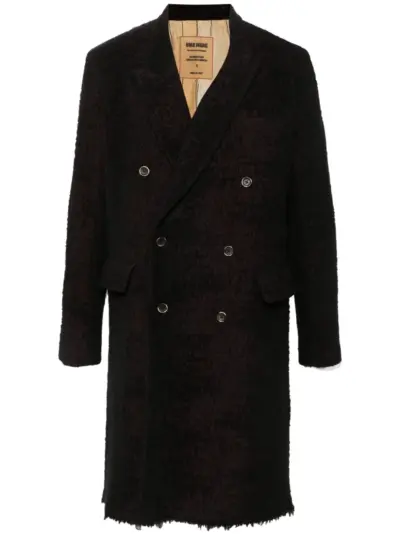 Uma Wang frayed coat - Black