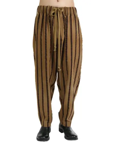 Uma Wang striped loose trousers - Brown