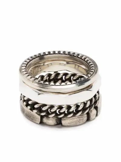 WERKSTATT:MÜNCHEN multi stacked ring - Silver