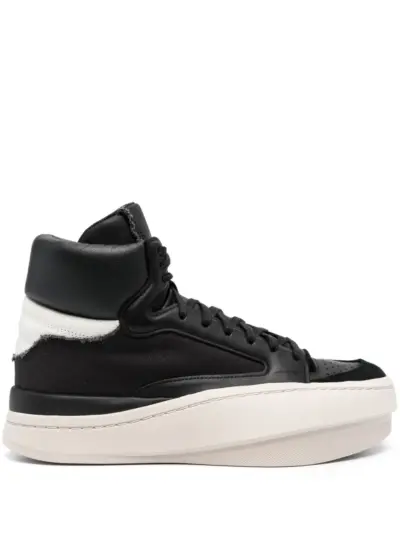 Y-3 Centennial panelled leather sneakers - Black