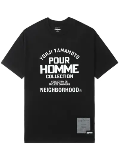 Yohji Yamamoto x Neighbourhood slogan-print T-shirt - Black