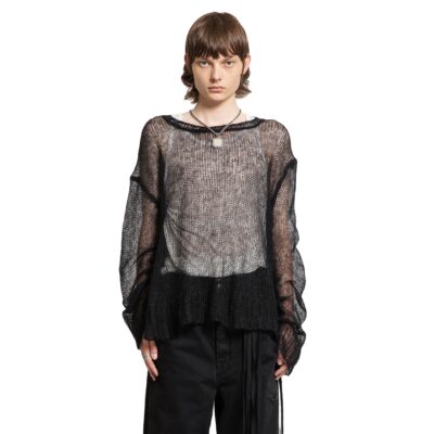 ANN DEMEULEMEESTER MAN BLACK KNITWEAR
