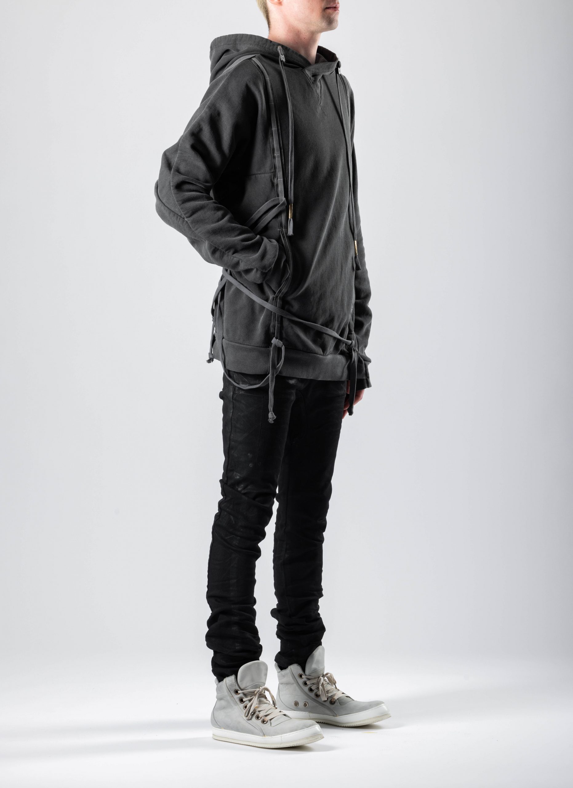 BORIS BIDJAN SABERI HOODY4, dark grey, cotton (FPF00006)