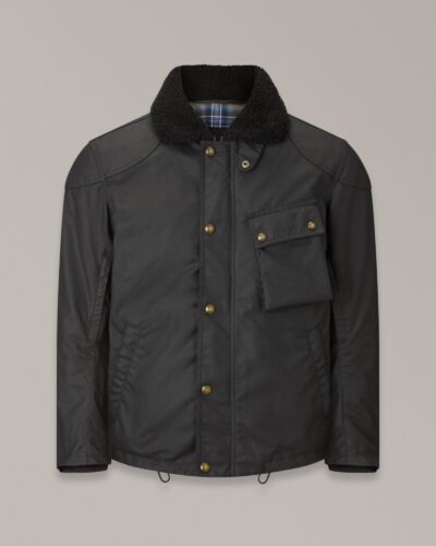 Belstaff Convoy Motorcycle Jacket Men's Waxed Cotton Black Size 3XL