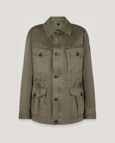 Belstaff Cs60 Field Jacket Men's Cotton Sateen Surplus Green Size XS