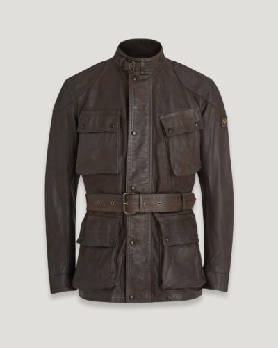 Belstaff Legacy Trialmaster Panther Jacket Men's Hand Waxed Leather Antique Brown Size UK 46