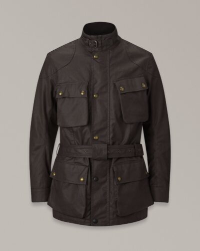 Belstaff Trialmaster Motorcycle Jacket Men's Waxed Cotton Mahogany Size XL