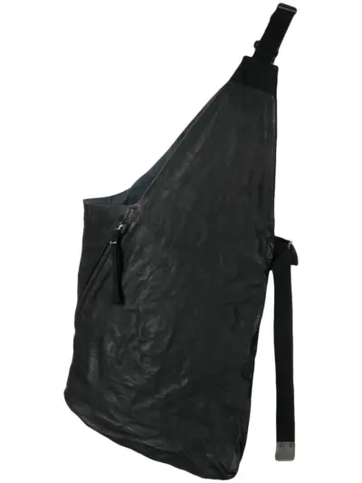 Boris Bidjan Saberi one-shoulder design leather top - Black
