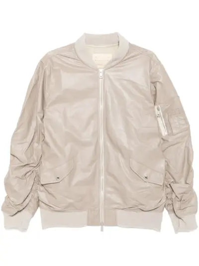Giorgio Brato leather bomber jacket - Neutrals