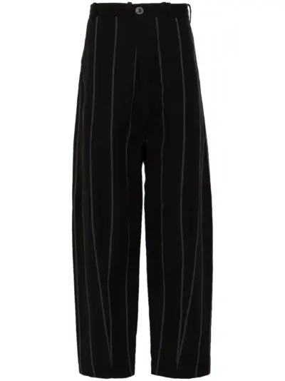Jan Jan Van Essche stripped trousers - Black