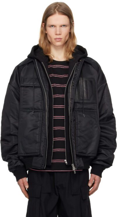 Juun.J Black MA-1 Work Bomber Jacket