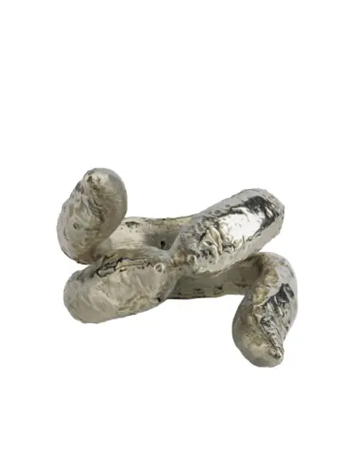 Parts of Four 10kt white gold and sterling silver Tatius ring
