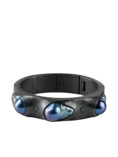 Parts of Four black pearl-embellished bracelet
