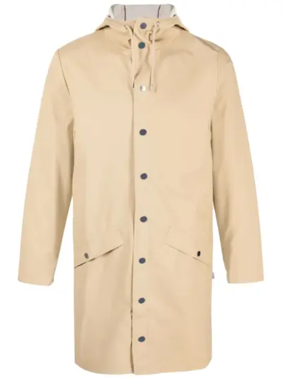 Rains hooded long-sleeve raincoat - Neutrals