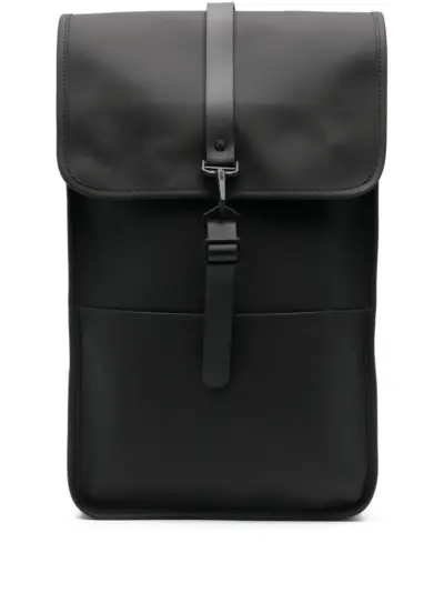 Rains logo-engraved foldover-top backpack - Black
