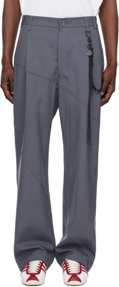 Song for the Mute Gray Slash Loose Pleated Trousers