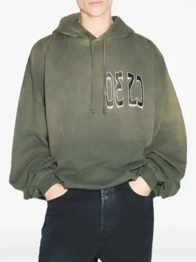 032c Spliced Bubble hoodie - Green