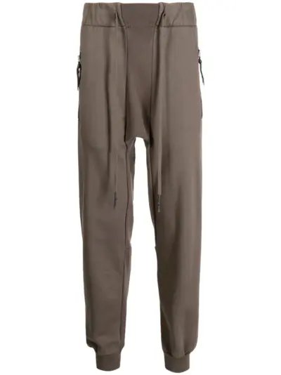 11 By Boris Bidjan Saberi panelled tapered cotton track pants - Brown