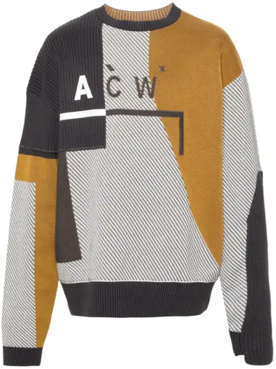 A-COLD-WALL* geometric-intarsia "Bone" sweater - White