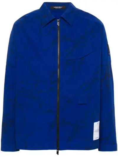 A-COLD-WALL* overdye "Volt Blue" zip overshirt