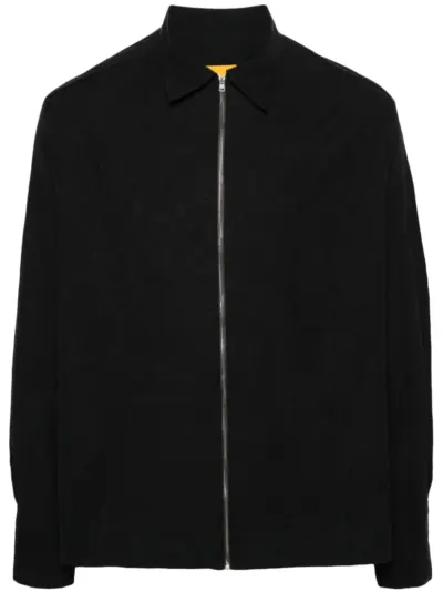 AIREI tonal-patterned cotton shirt - Black