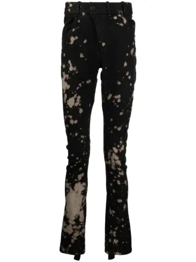 Boris Bidjan Saberi bleached-effect slim-cut jeans - Black