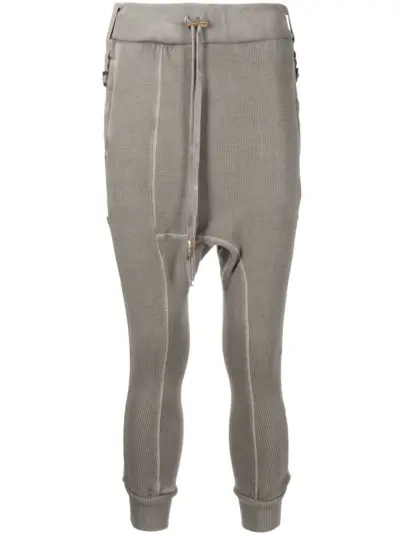 Boris Bidjan Saberi cropped drop-crotch track pants - Brown