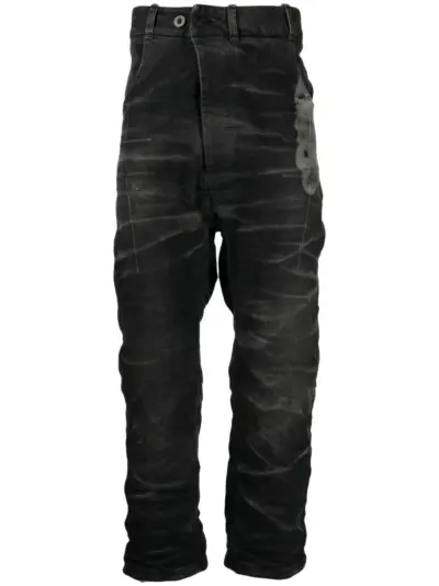 Boris Bidjan Saberi distressed cropped jeans - Black