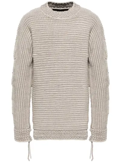 Boris Bidjan Saberi hand-knitted jumper - Grey