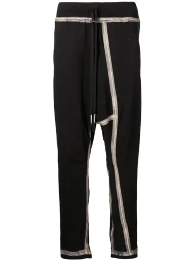 Boris Bidjan Saberi panelled drawstring-waist track pants - Black