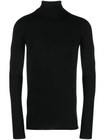 Boris Bidjan Saberi ribbed-detail cashmere sweatshirt - Black