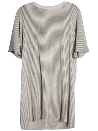Boris Bidjan Saberi striped round-neck T-shirt - Grey
