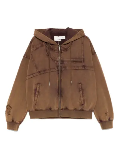Feng Chen Wang logo-embroidered hoodie - Brown