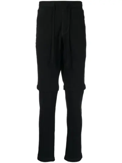 Greg Lauren drawstring cotton track pants - Black