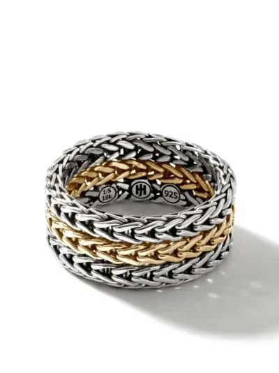 John Hardy 18kt yellow gold Classic Chain ring - Silver