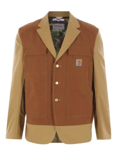 Junya Watanabe MAN panelled cotton blazer - Brown