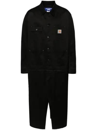 Junya Watanabe MAN x Carhartt contrasting collar long coat - Black