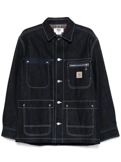 Junya Watanabe MAN x Carhartt logo-patch coat - Blue