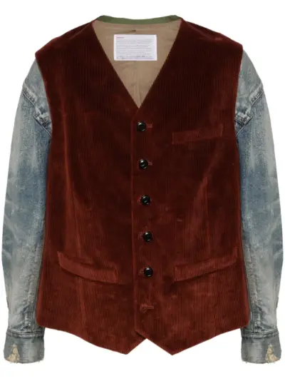Kolor panelled jacket - Red
