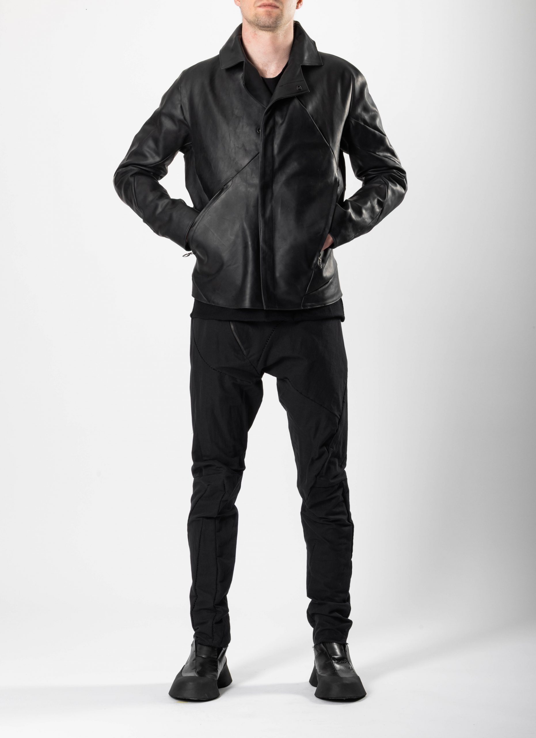 LEON EMANUEL BLANCK Distortion Workers Jacket, black, calf leather