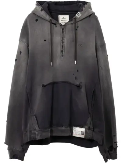 Maison MIHARA YASUHIRO distressed-effect hoodie - Black