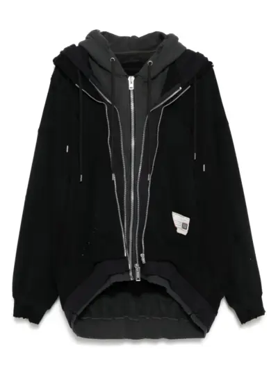 Maison MIHARA YASUHIRO layered zip-up hoodie - Black